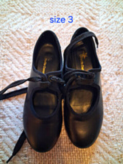 Starline Dance Children’s Black Lace-Up Tap Dance Shoes UK Size 3
