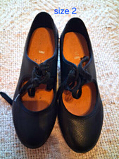 Girls' Children's Black Lace-Up Dance Tap Shoes UK Shoe Size 2