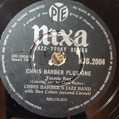 CHRIS BARBER Chris Barber Plus One NIXA NJS2004 10" 78RPM Gramophone Record