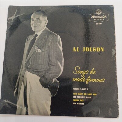 Al Jolson- Songs That Made Me Famous Vol1 Pt 2 7" EP VG+