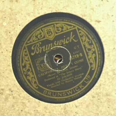 Al Jolson - California, Here I Come (Brunswick 7179-B, 10", 78 RPM)
