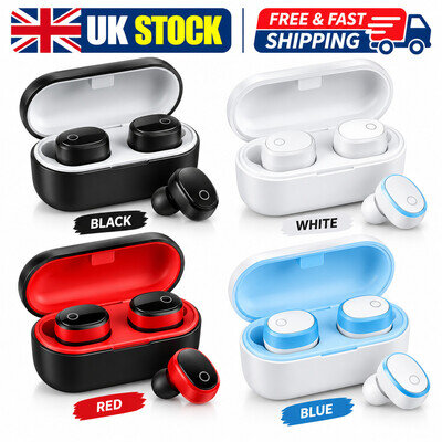 Wireless Bluetooth Earbuds In-Ear TWS Headphones Mic For iPhone Samsung Android