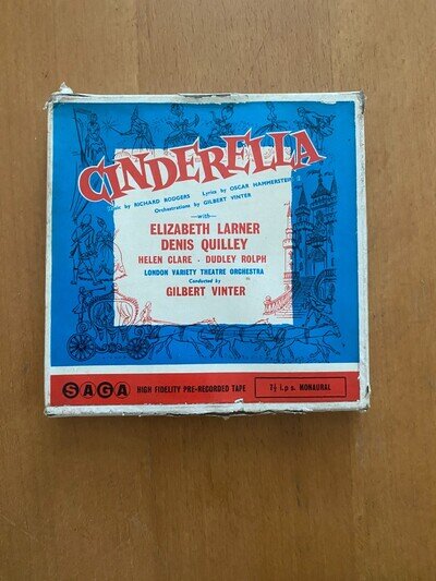 Vintage 1959 Cinderella Saga Pre-Recorded Reel to Reel Tape 7.5 ips Monaural