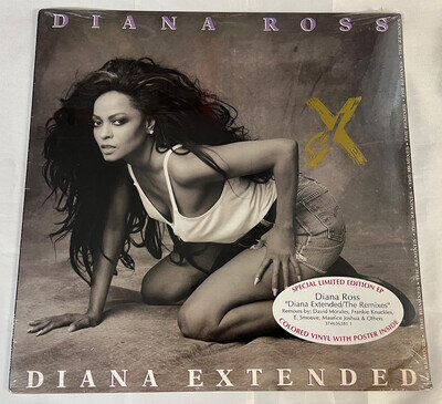 DIANA ROSS - Diana Extended / The Remixes - EP Colored Vinyl Poster 1994 Sealed