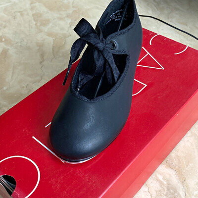 Capezio Tyette U925 Size 2 Wide Black Children's Tap Shoes with Metal Taps