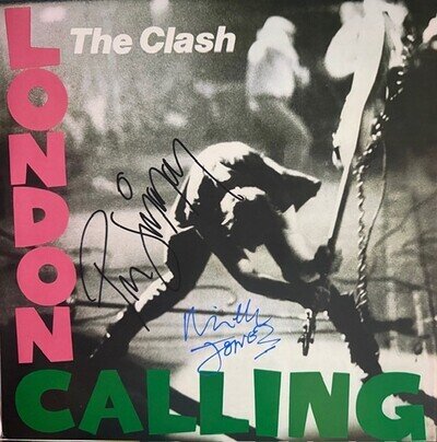 THE CLASH Paul Simonon Mick Jones Signed Photo 14 x14 inch Punk Rock See Proof