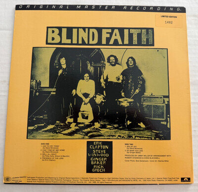 Blind Faith LP MFSL- 1-186 ~ Original Master Recording ~ Mofi ~ NM