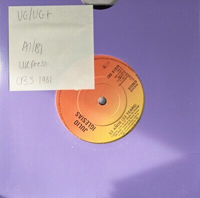 Julio Iglesias Quiereme Mucho (Yours) Vinyl Record 7" VG/VG+ CBSA1939 1981