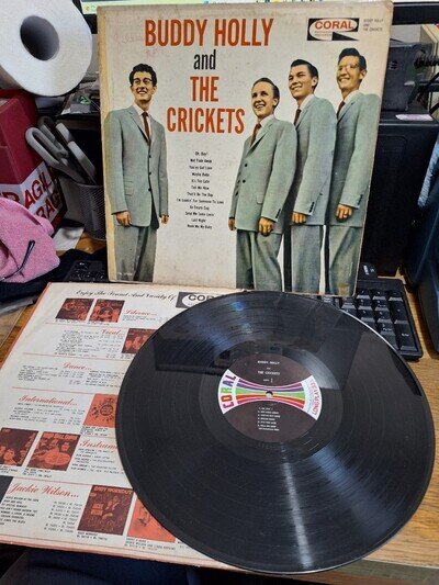 BUDDY HOLLY AND THE CRICKETS VG/VG CORAL US VINYL LP WITH PROMO INNER 1962