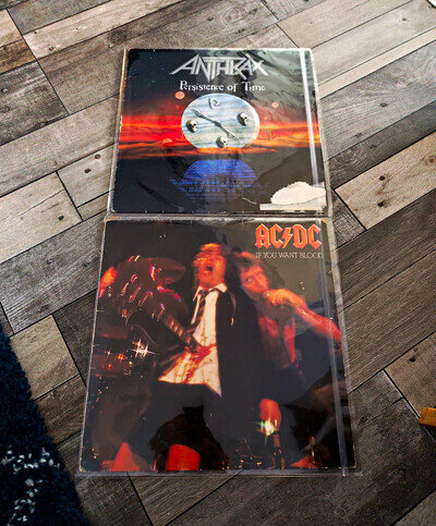 ACDC If You Want Blood and Anthrax Persistence Of Time LP'S Album Vinyl Bundle