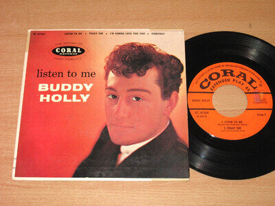 Buddy Holly – Listen To Me / 45 RPM CORAL Records EP Single VG- 7" Vinyl