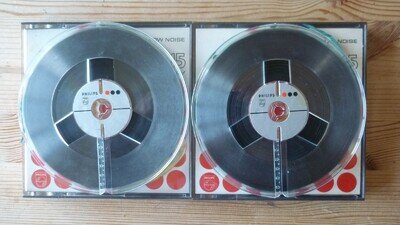 Vintage Philips LP15 Reel to Reel Tapes x2 5¾"