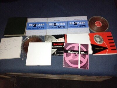 12 x Vintage 7 Inch Reel to Reel Tapes. Full Spools. Various Makes, EMI, Philips