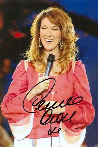 CELINE DION RARE 8X10 SIGNED AUTOGRAPH PHOTO REPRINT #12 WITH FREE MAGAZINE